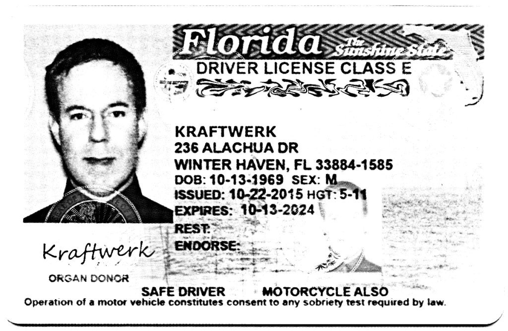 Mr. Kraftwerk's Driver's License